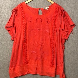 Democracy Red Short Sleeve Top